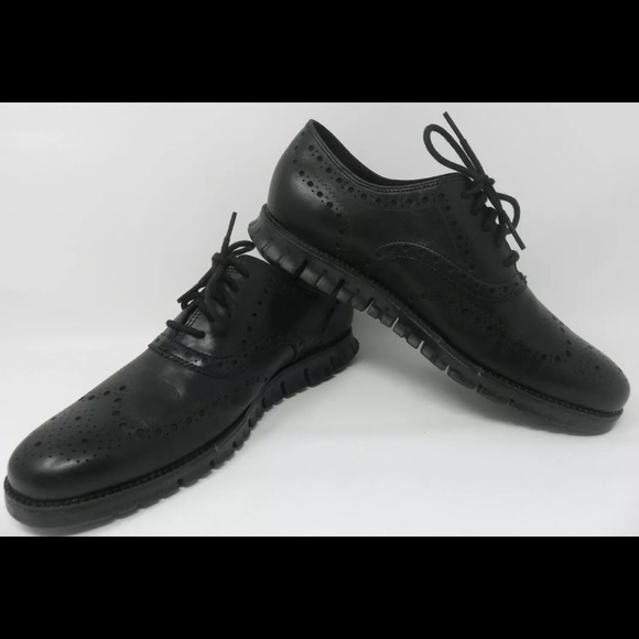 NEW Cole Haan Zerogrand Leather Wingtip Oxford Black//White Size 10